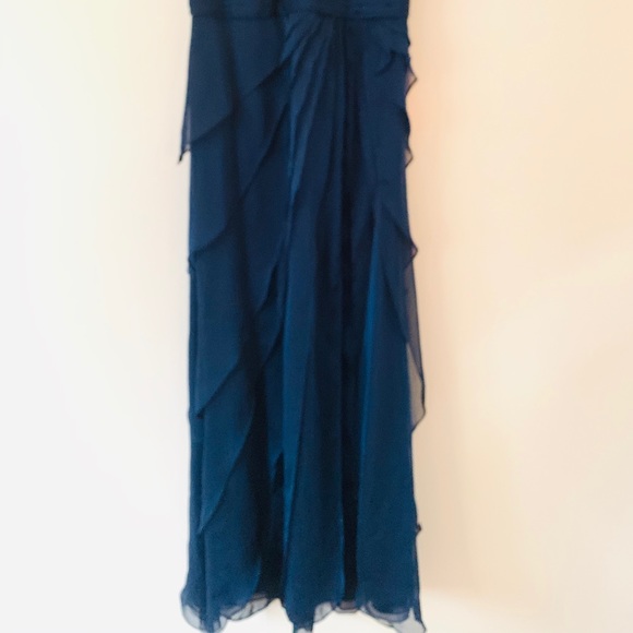 Adrianna Papell Ruffle Chiffon Blue Formal Dress - Picture 7 of 7